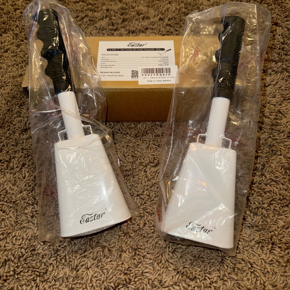 Two Easter cowbells white DIY
